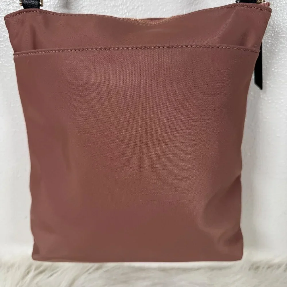 Kate Spade Flat Crossbody Dawn Sparrow Pink W Leather Strap Nylon Everyday Bag